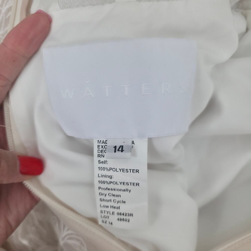 WATTERS Arien Ivory 3D Floral Corset Ball Gown Wedding Dress 14 NWT - Picture 14 of 16
